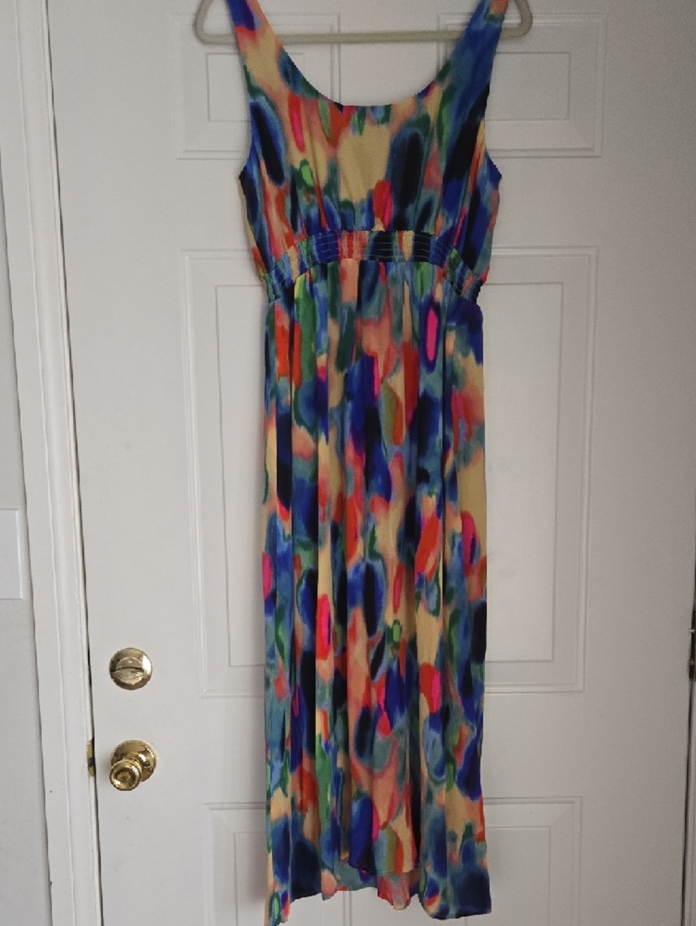 Anthropologie Multicolor Aloisia Maxi Dress Silk Size 12P - Picture 7 of 8